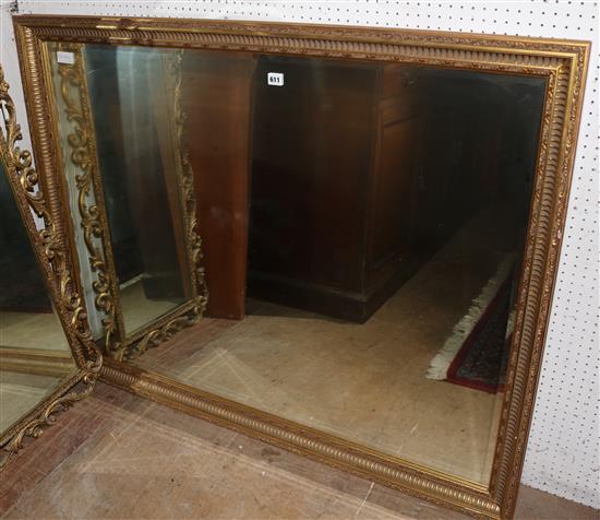 Large rectangular gilt framed mirror